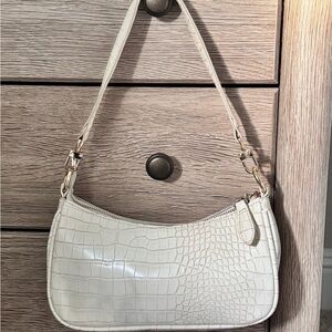 Amazon Cream Mini Crocodile-Embossed Bag